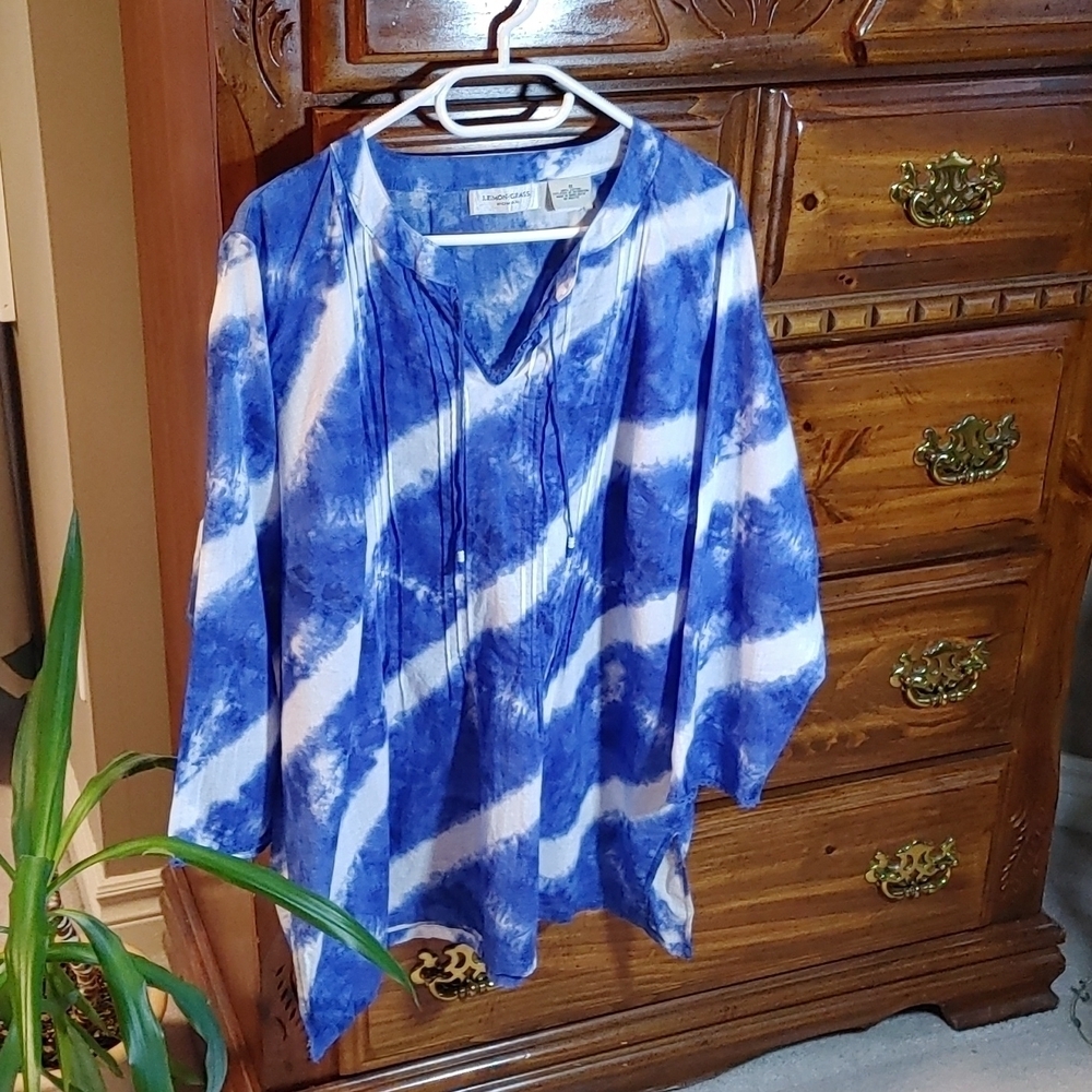 💚Lemon Grass Woman Tie-Dye  Boho Tunic